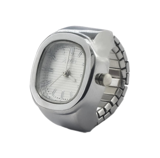 Bozhi Silver-White Square Rong Watch