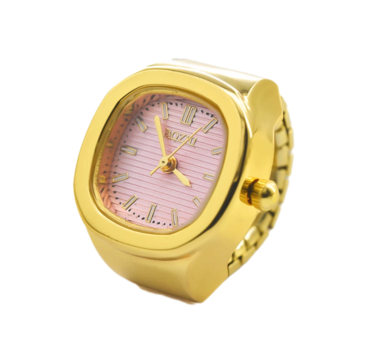 Bozhi Gold-Pink Square Ring Watch