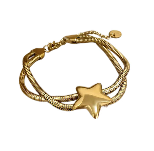 Star Double Snake Chain Bracelet