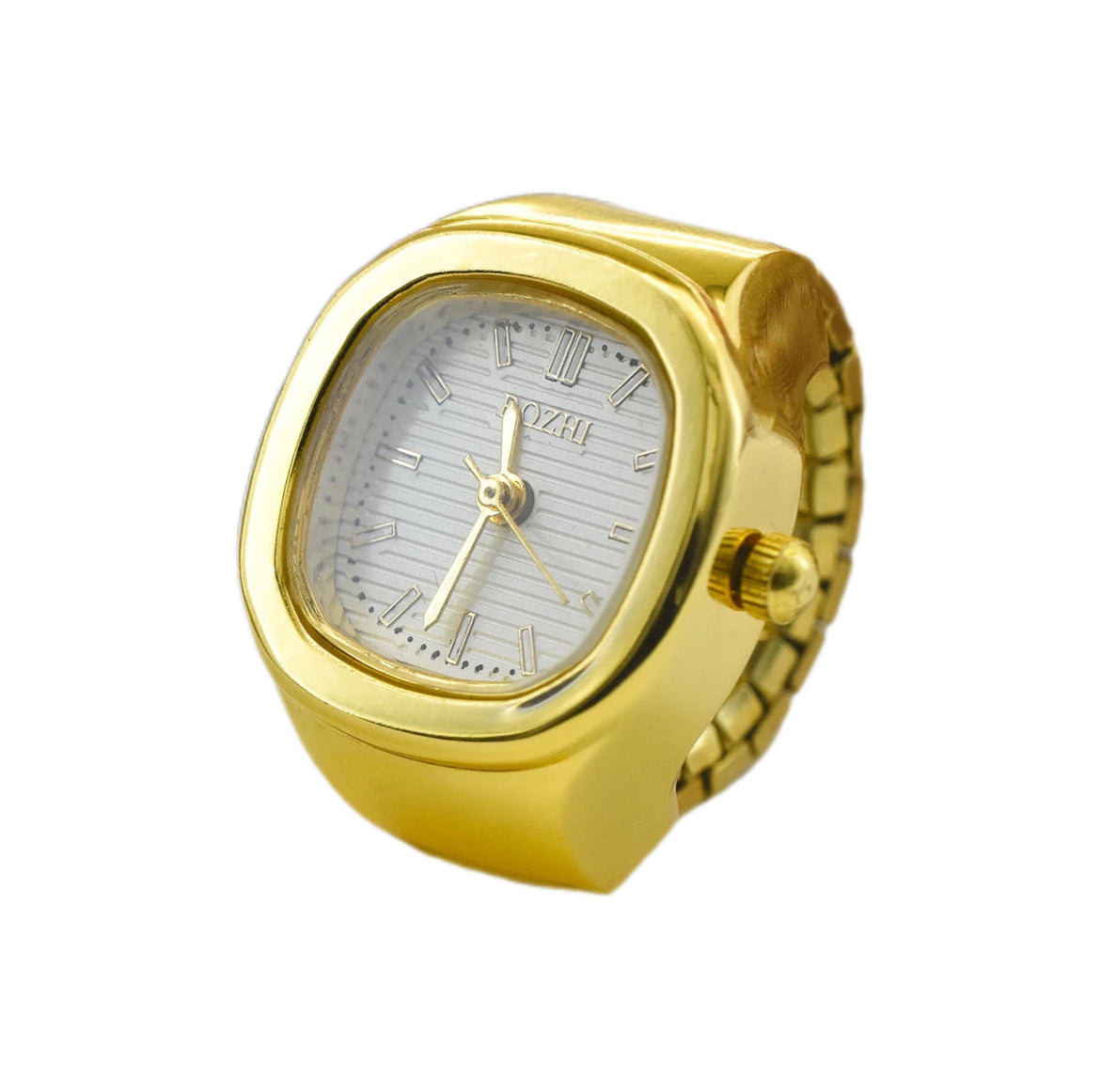 Bozhi Gold-White Square Ring Watch